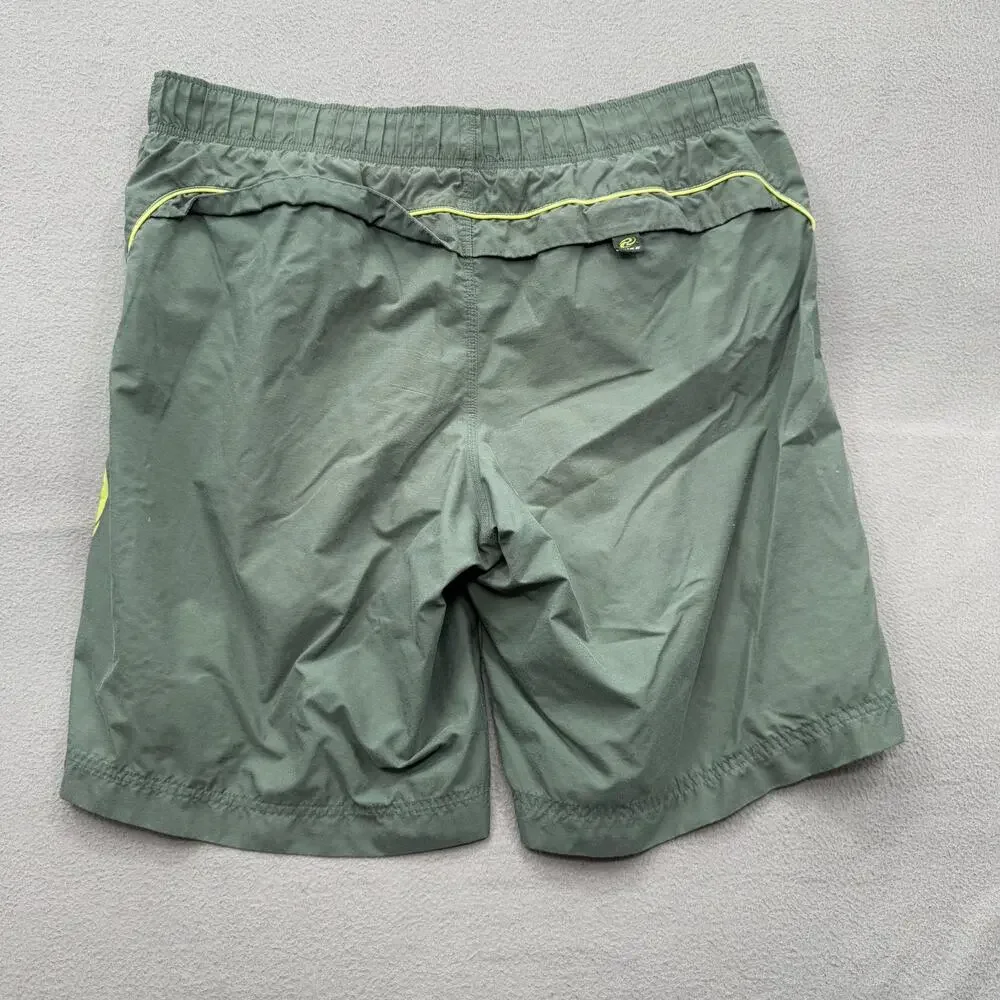 Nike‎ Shorts Mens Large Green Swim Trunks Mesh Lined Drawstring Swoosh Graphic